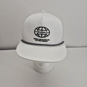 YoungLA Snapback Rope Hat White Globe Logo